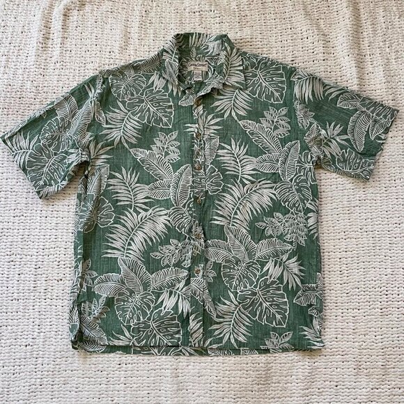 Cooke Street Green Floral Hawaiian Shirt - Size 2XL - Picture 1 of 4